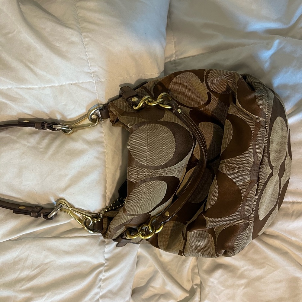 Coach brown jacquard hobo bag SOLD